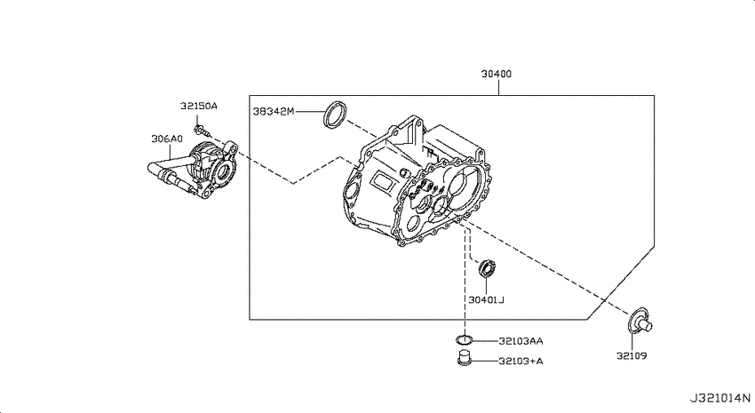 Transmission case & clutch release