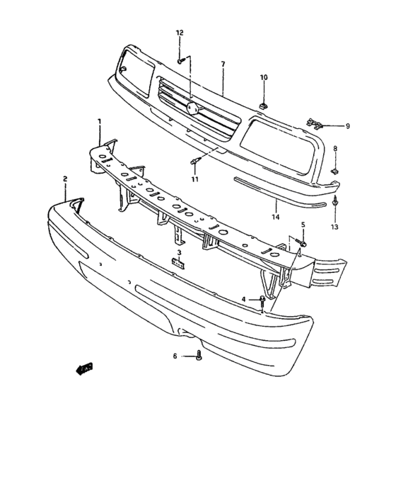 Front bumper and grille