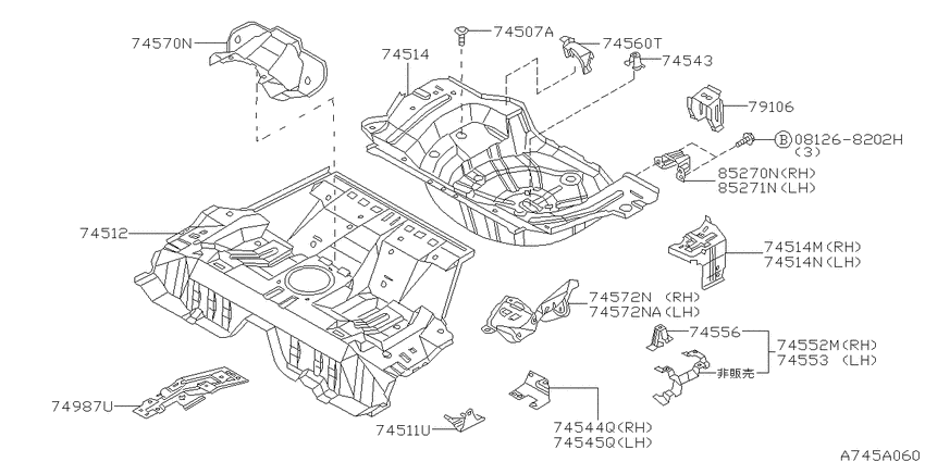 Floor panel (rear)