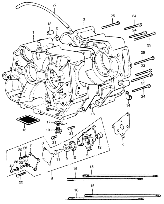 Crankcase + oil pump