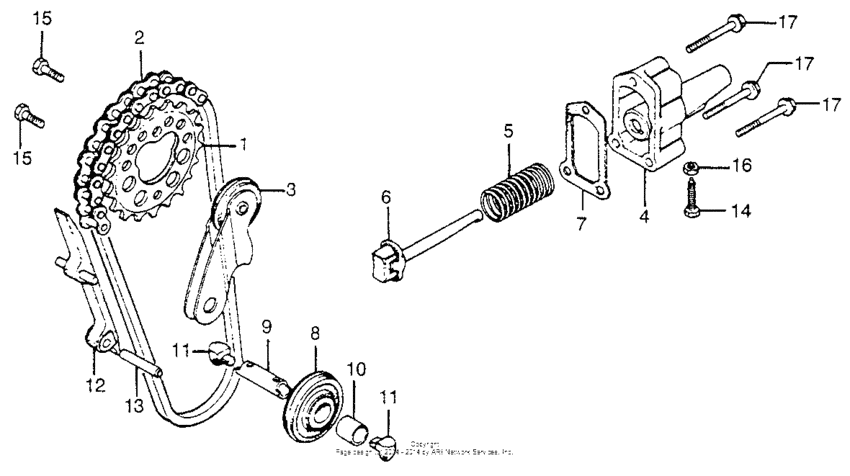 Cam chain + tensioner