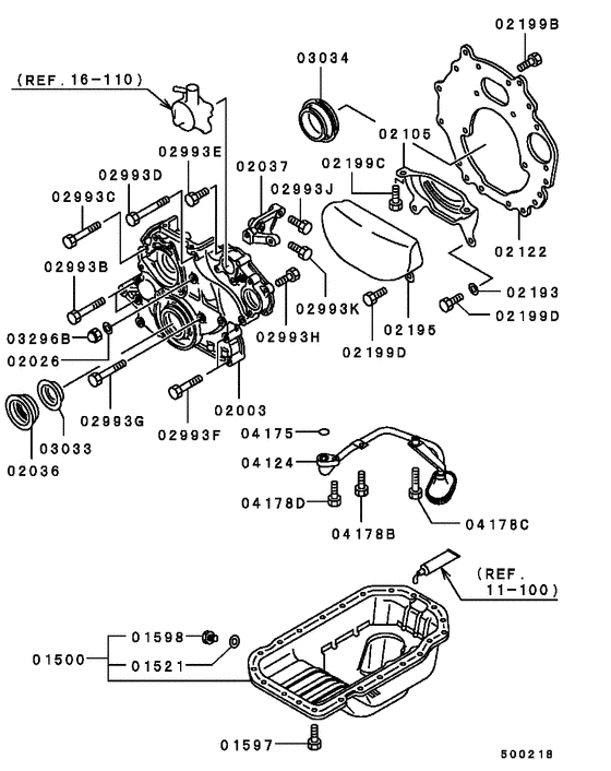 Cover,rear plate & oil pan