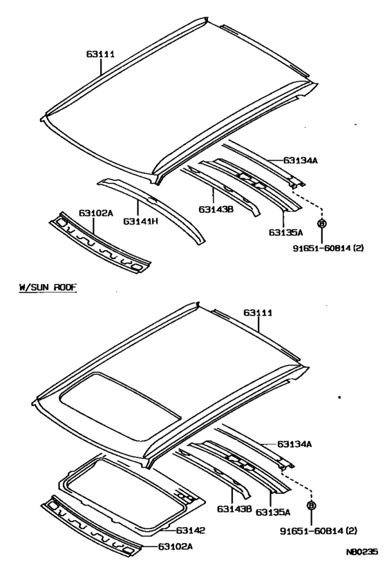 Roof Panel & Back Window Glass