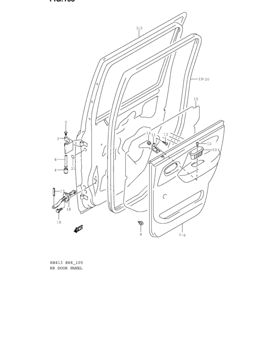 Rear door panel