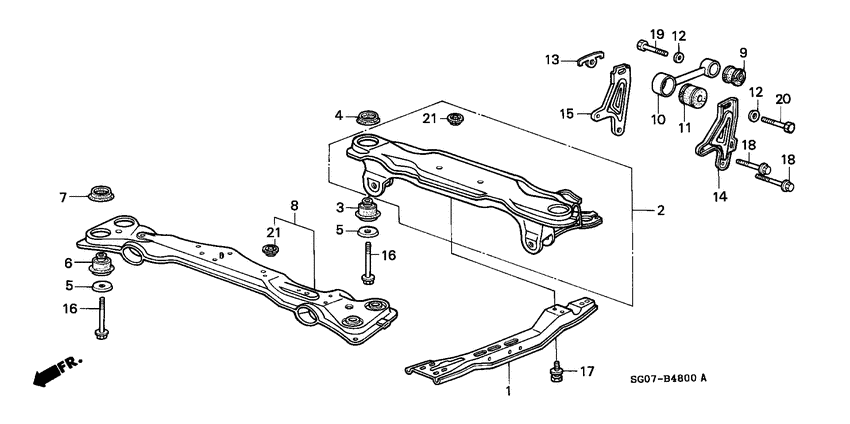 Front beam/torque rod