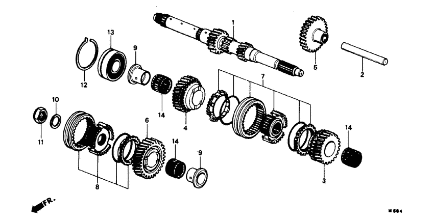 Mainshaft/mainshaft gears