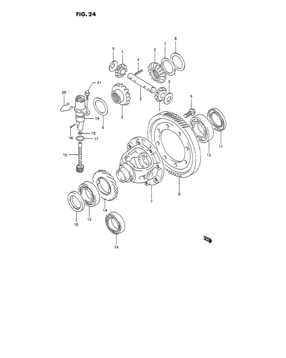 Front differential gear