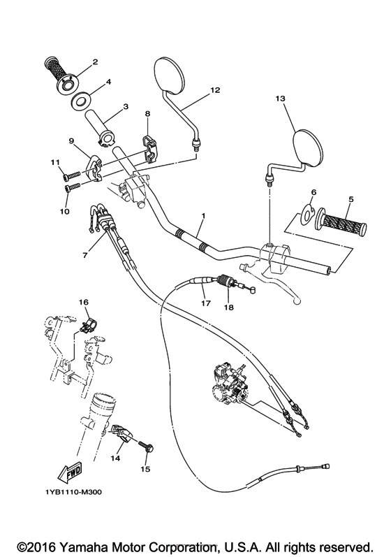 Steering handle & cable