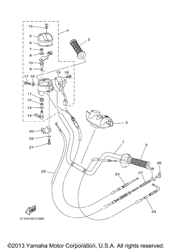 Steering handle & cable