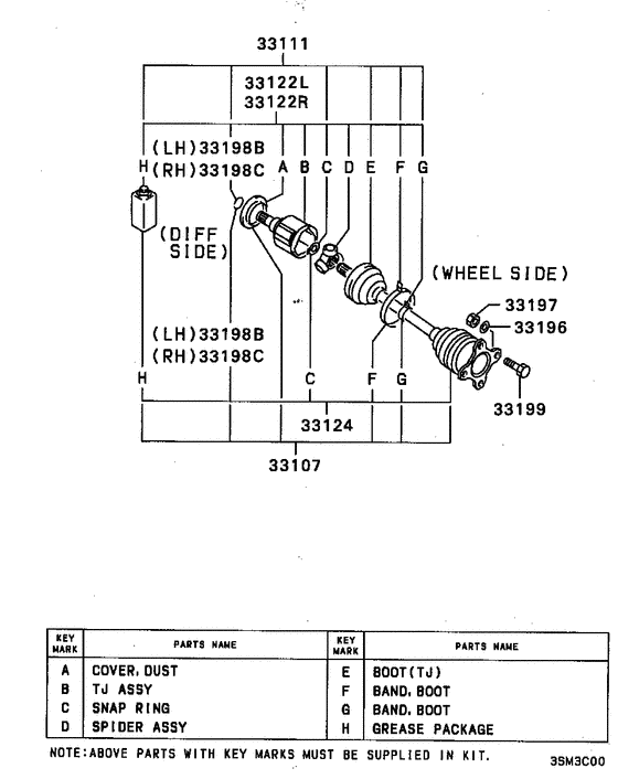 Rear axle drive shaft