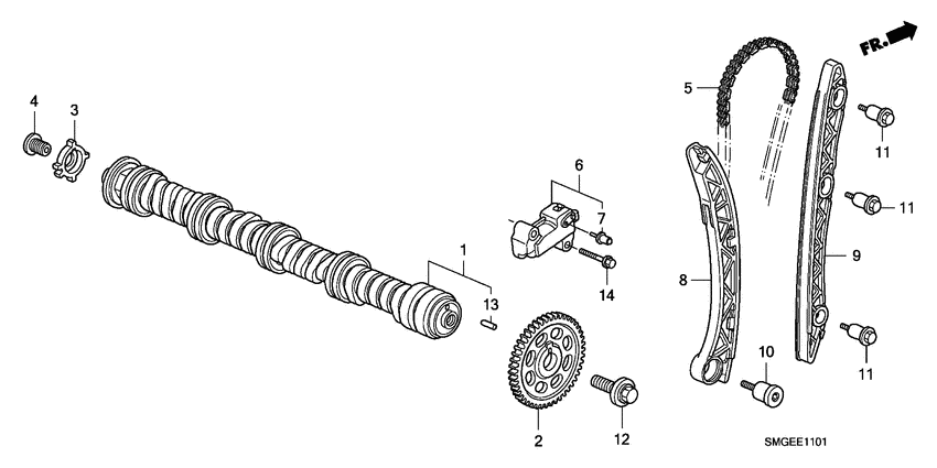 Camshaft/cam chain