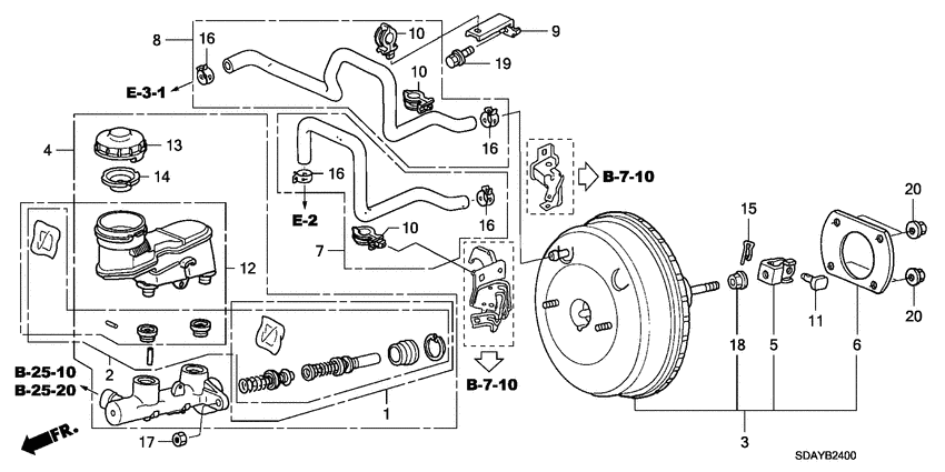 Brake master cylinder/ master power