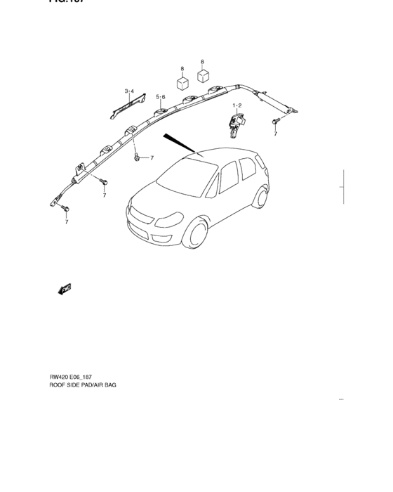 Roof side pad/air bag