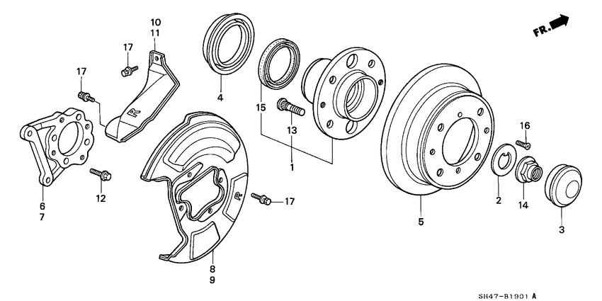 Rear brake disk