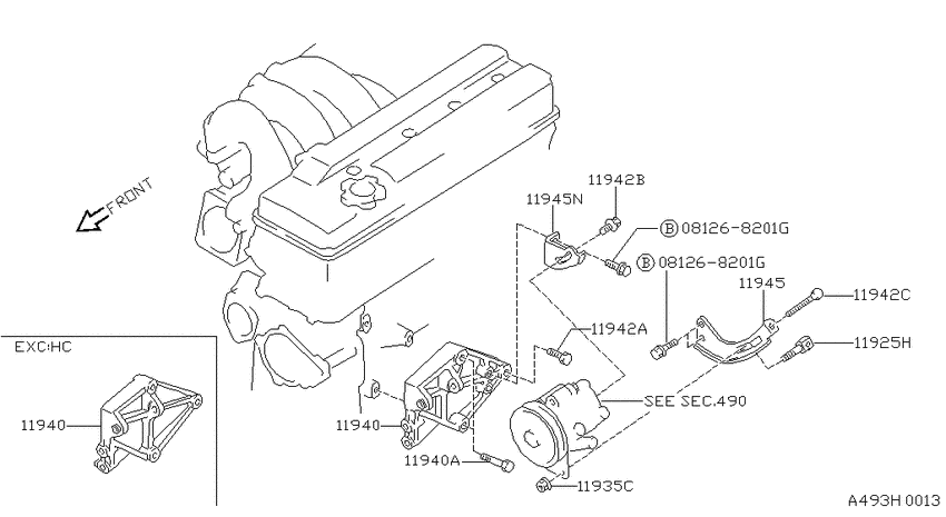 Power steering pump mounting