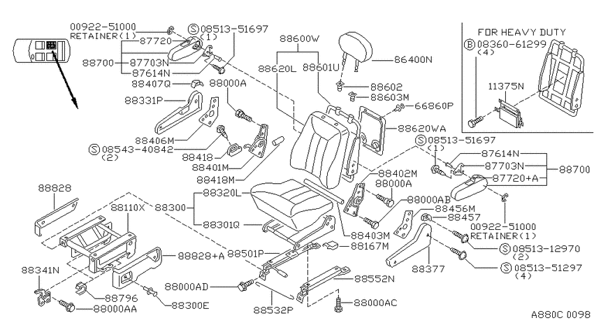 Rear seat
