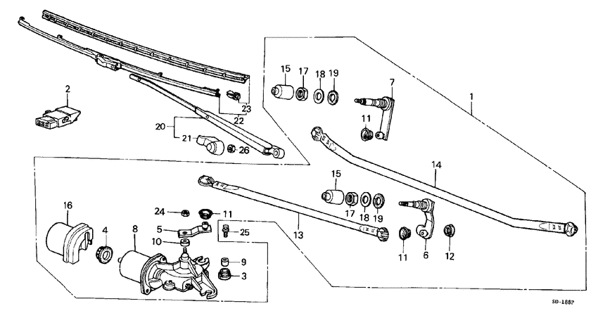 Front windshield wiper