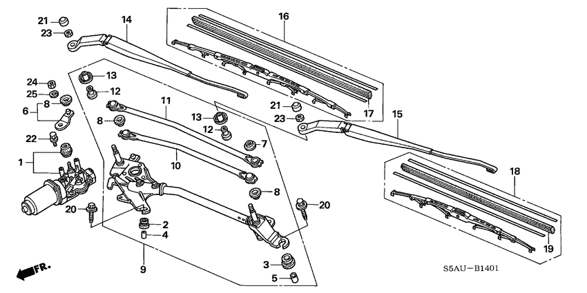 Front windshield wiper