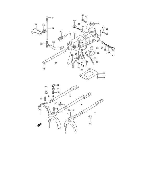Mt gear shifting fork