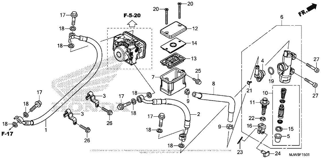 Rear Brake Master Cylinder (Cb500Fa)