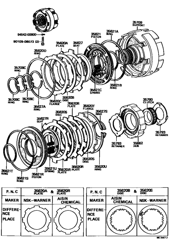 Center Support & Planetary Sun Gear (Atm)