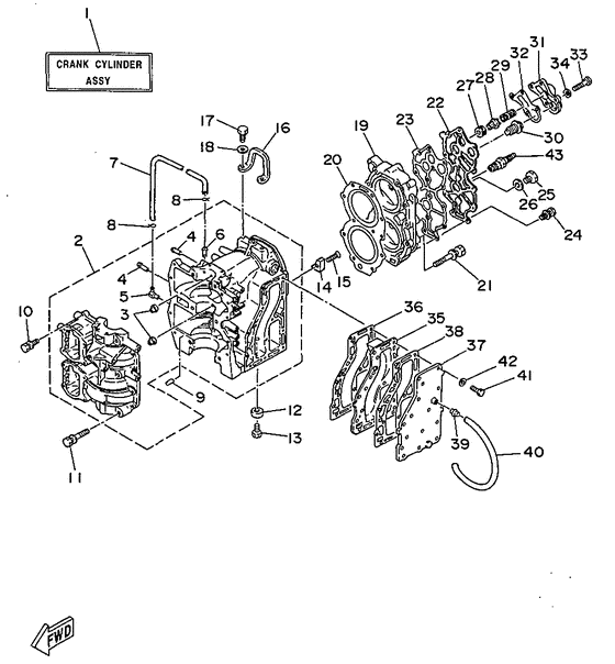 Cylinder. crankcase