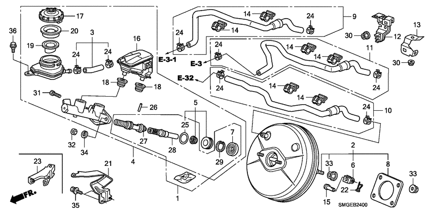 Brake master cylinder/ master power