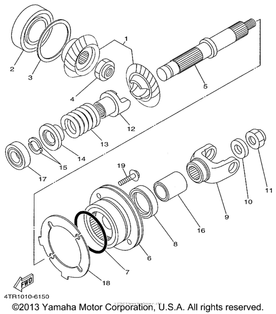 Middle drive gear