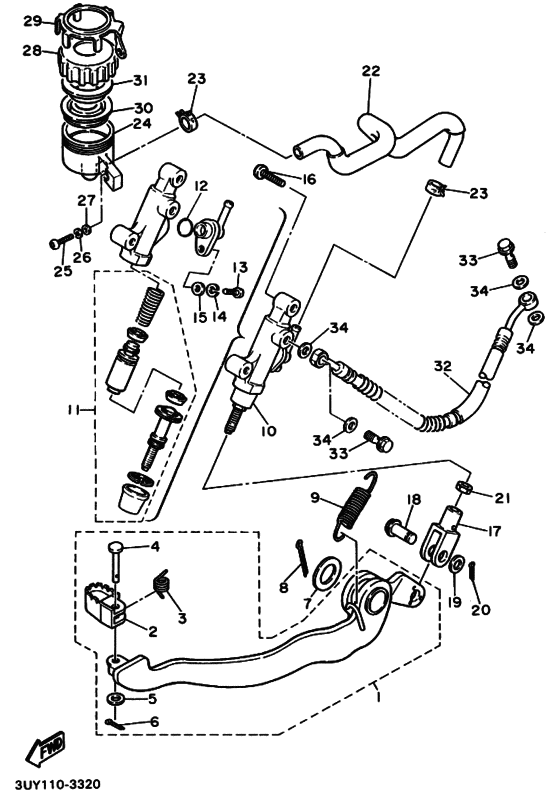 Rear master cylinder