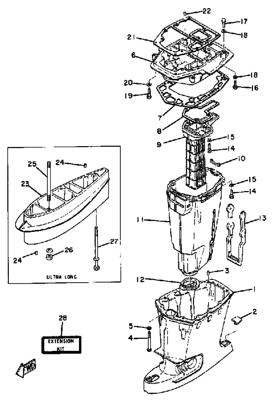Upper casing