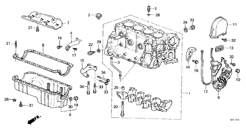 Cylinder block/oil pan