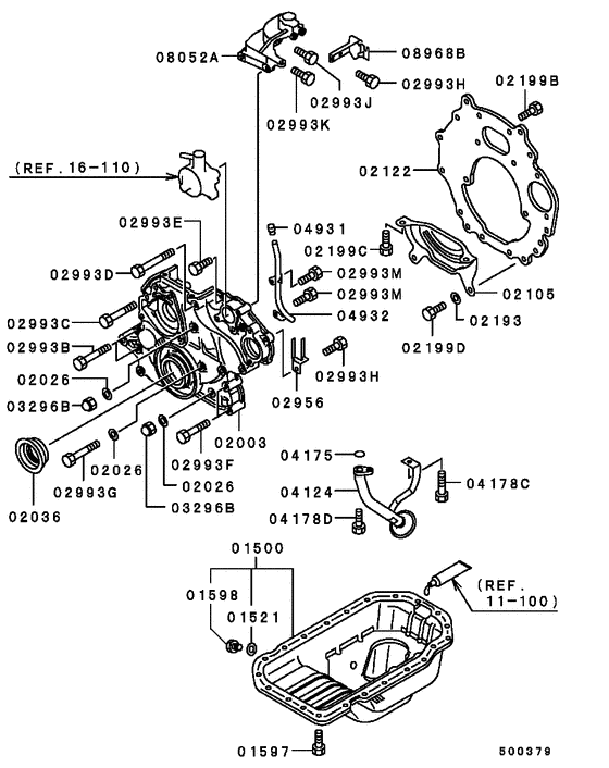 Cover,rear plate & oil pan