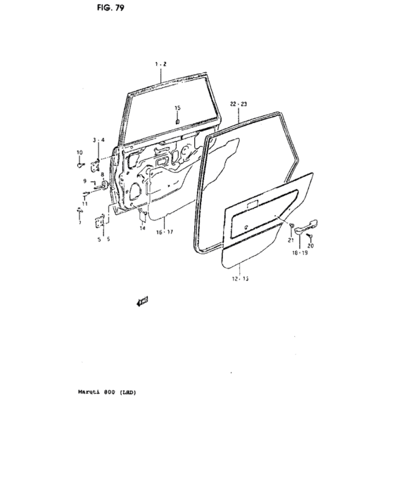 Rear door panel