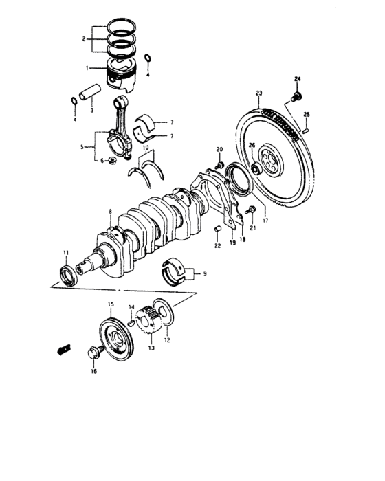 Piston and crankshaft