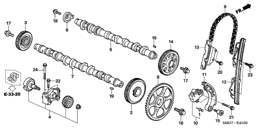 Camshaft/cam chain