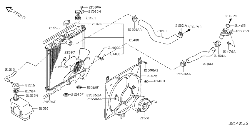 Radiator, shroud & fitting