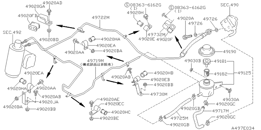 Power steering piping