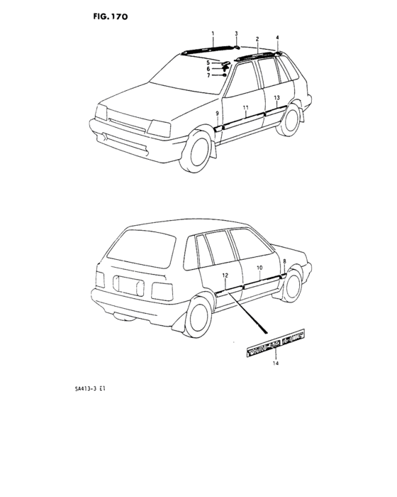 Molding and stripe tape