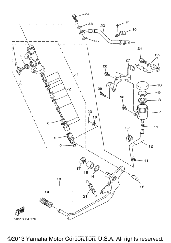 Rear master cylinder