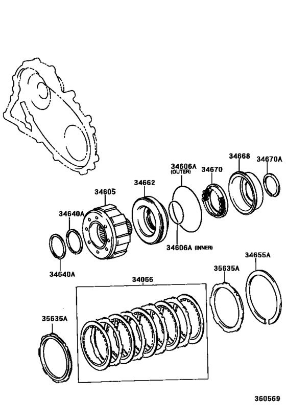 Transfer Direct Clutch, Low Brake & Support