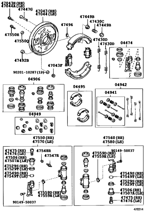 Rear Drum Brake Wheel Cylinder & Backing Plate