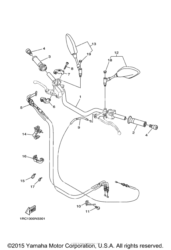 Steering handle & cable