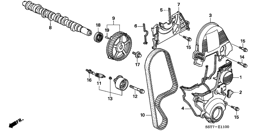 Camshaft/timing belt