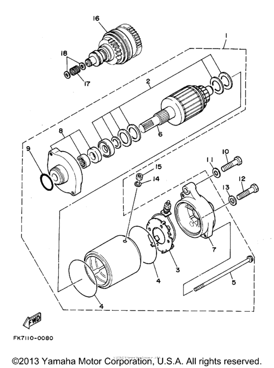 Starting motor