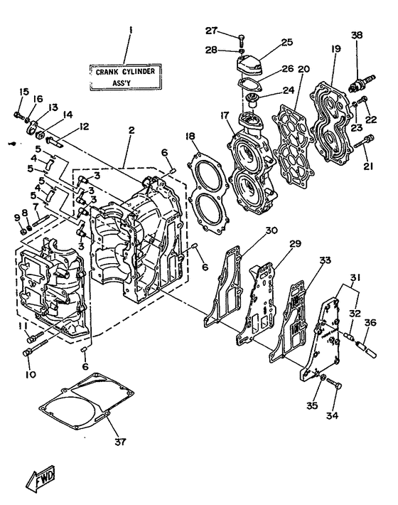 Cylinder. crankcase