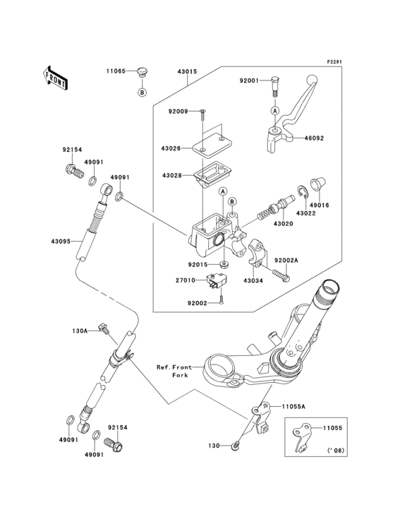 Front master cylinder