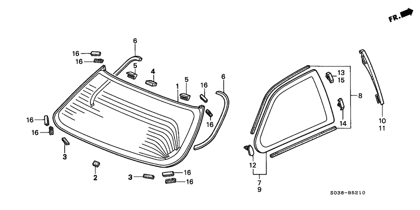 Rear windshield/ quarter glass