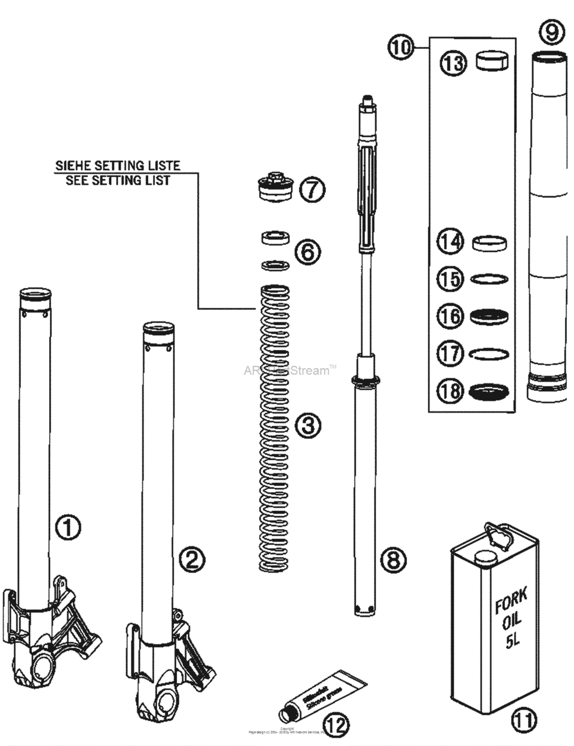 Front Fork, Disassembled