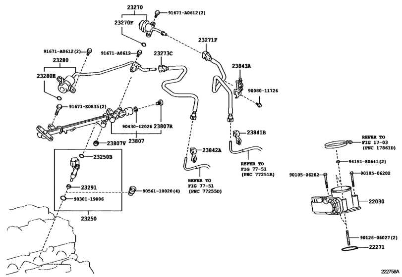 Fuel Injection System for 2004 2010 Toyota TRN260 U.S.A