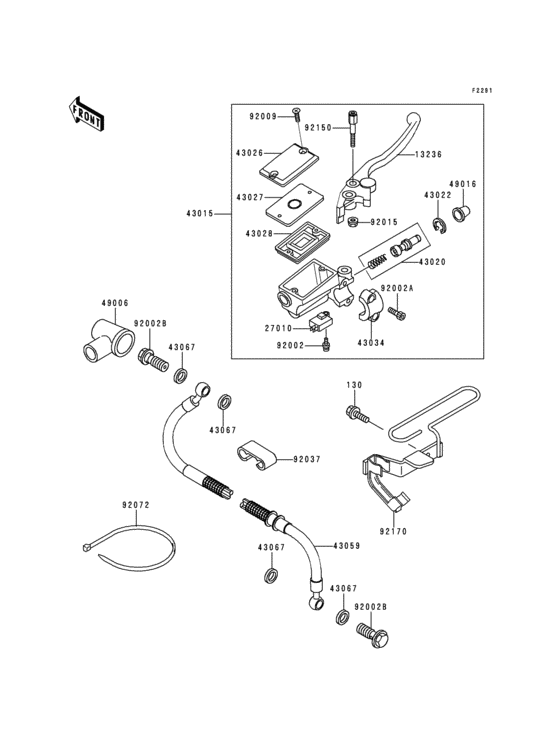 Front master cylinder